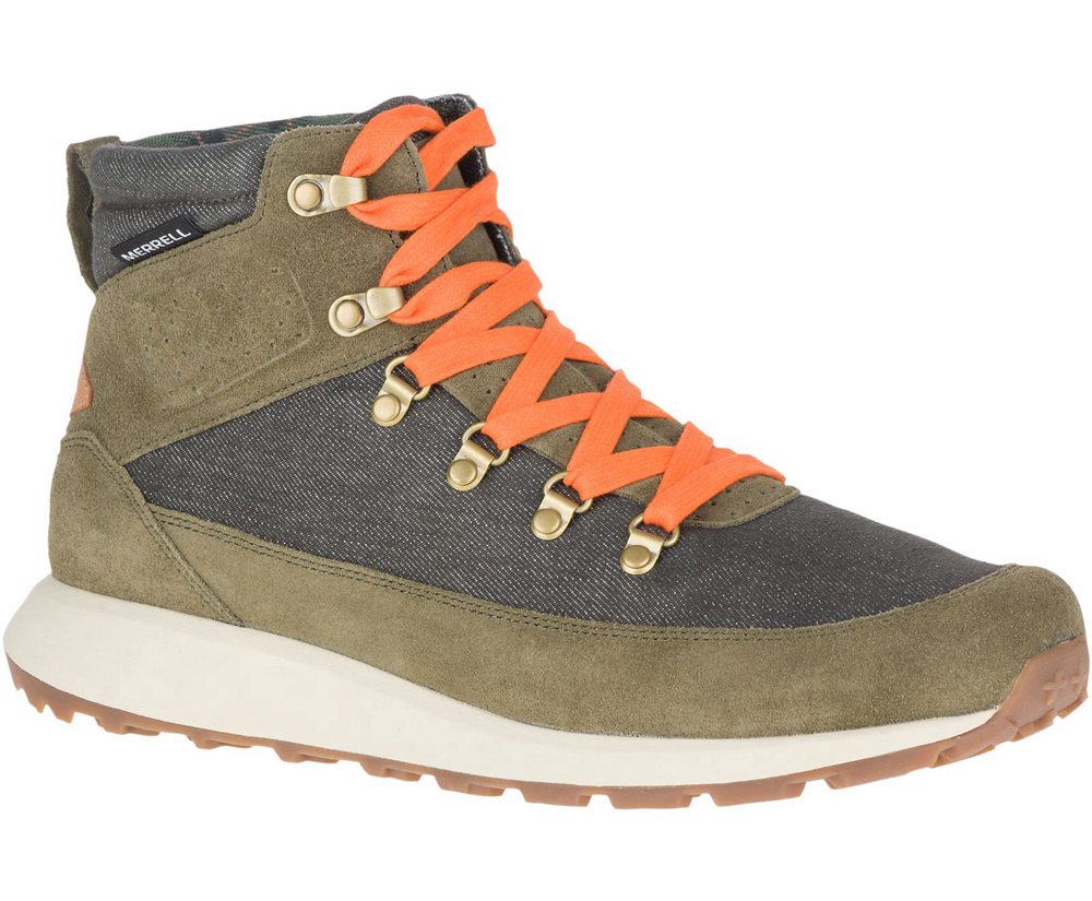 Merrell Boots Olive - Ashford Classic Chukka Leather - Mens 21KEZWPTF